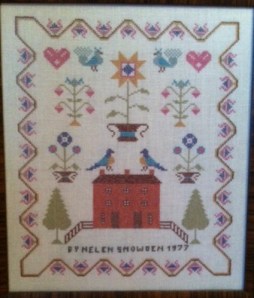 Cross stitch by Fred's late wife Helen. Given to me before we moved. A cherished possession in the Anderson home.